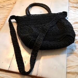 Black weave purse